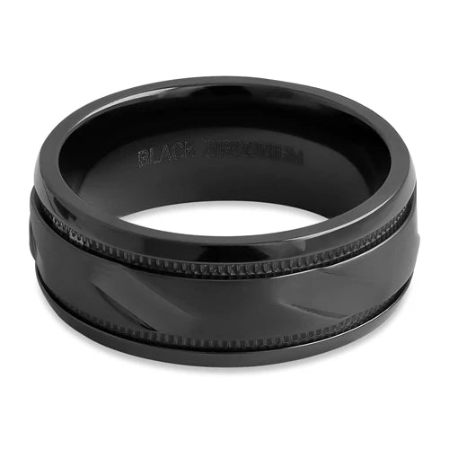 Black Zirconium Detailed Edge Ring