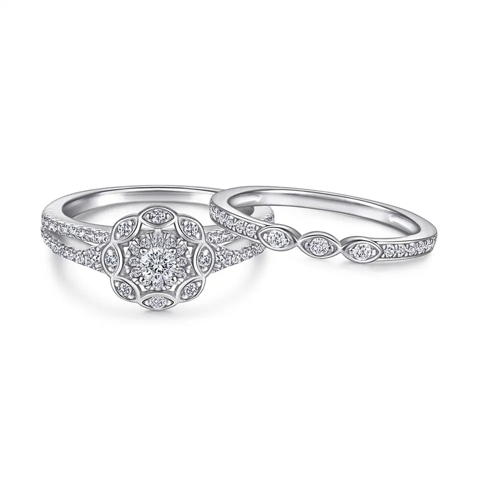 Sterling Silver Dahlia Engagement Ring