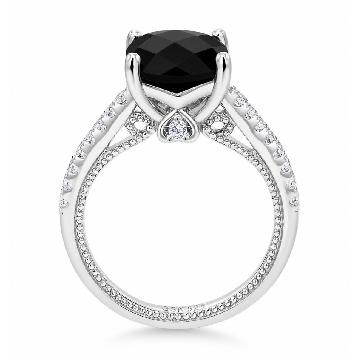 Midnight Halo Engagement Ring