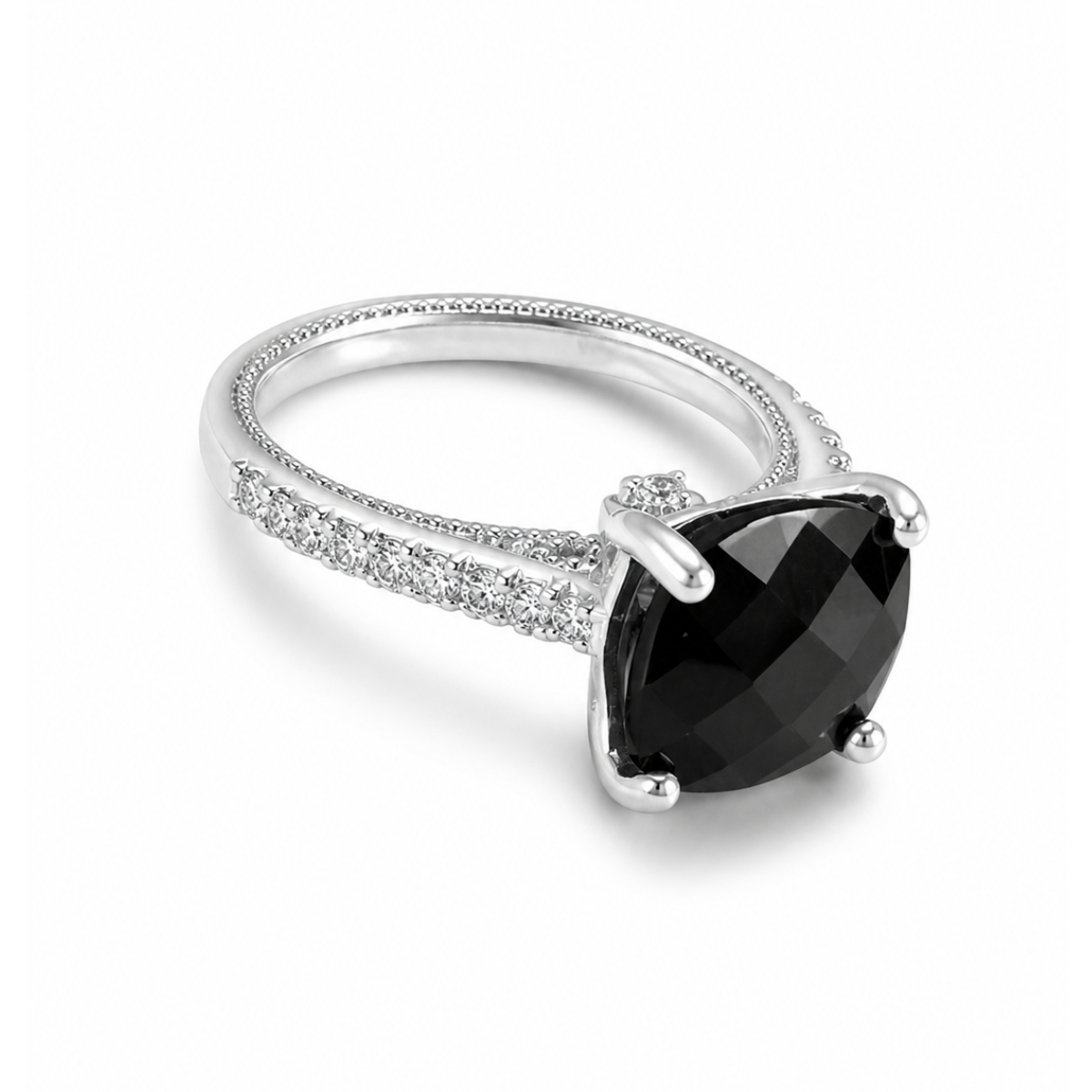 Midnight Halo Engagement Ring