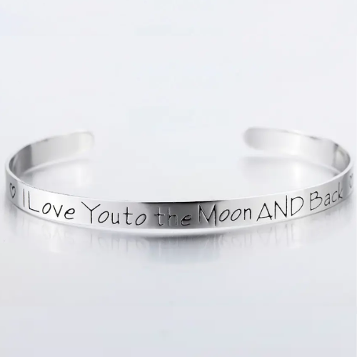 Sterling Silver To the Moon and Back Cuff Bracelet