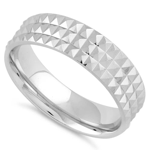 Sterling Silver Simon Pattern Men's Ring