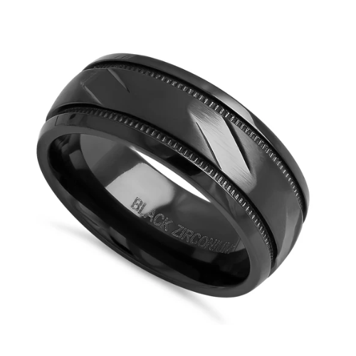 Black Zirconium Detailed Edge Ring