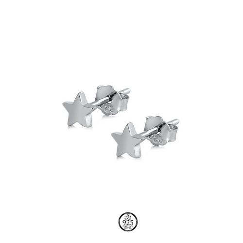 Sterling Silver Tiny Stars Studs Earrings
