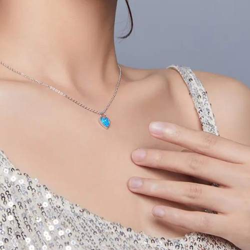 Sterling Silver My Sky Blue Opal Necklace