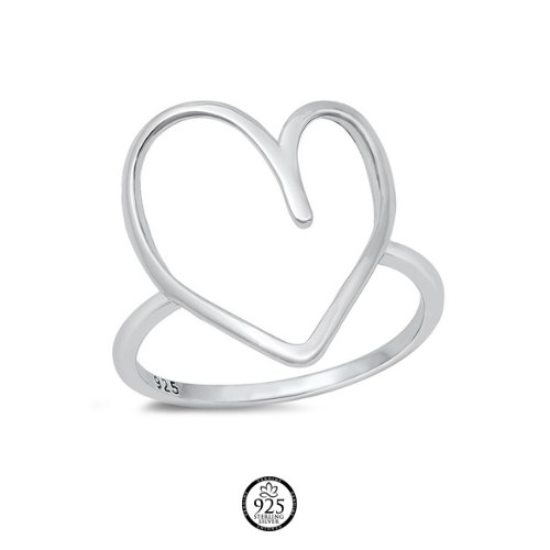 Sterling Silver Amy Open Heart Ring