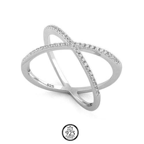 Sterling Silver Andrea Crossing Ring
