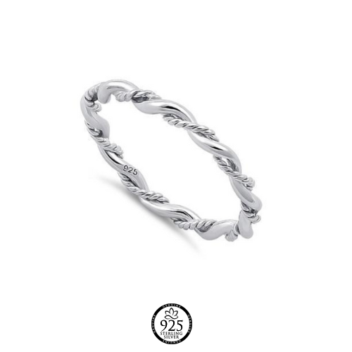 Sterling Silver Double Style Twist Ring