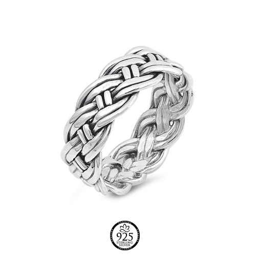 Sterling Silver Roma Rope Band Ring