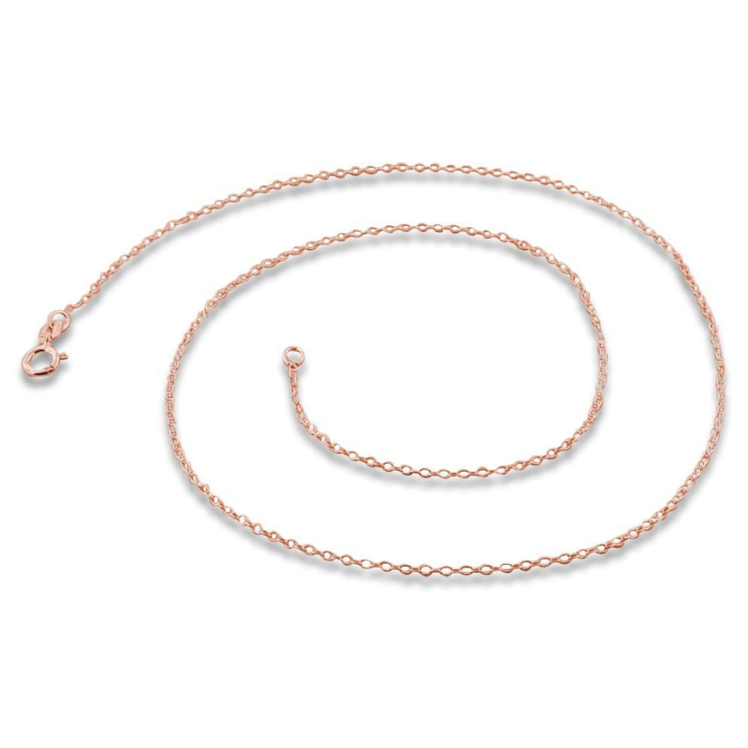 Sterling Silver 14K Rose Gold Plated Cable Chain