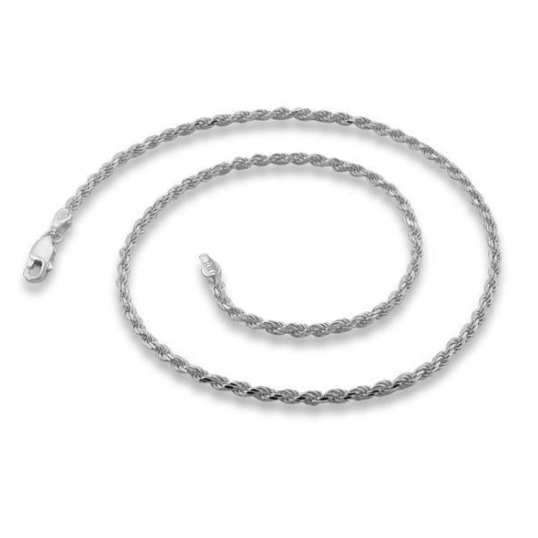 Sterling Silver Italian Rope Chain Necklace