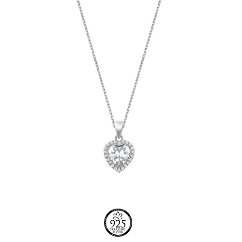 Sterling Silver Intense Love Heart Necklace