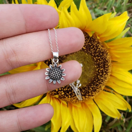 Sterling Silver Sunflower Necklace