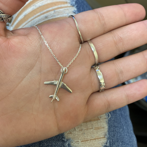 Sterling Silver Airplane Necklace