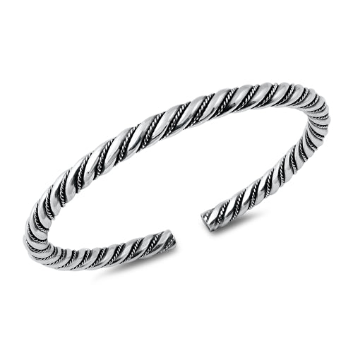 Sterling Silver Bali Twisted Bracelet Cuff