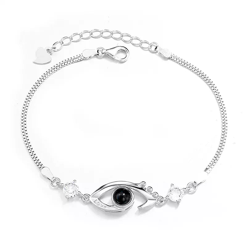 Sterling Silver Love Protective Eye Bracelet