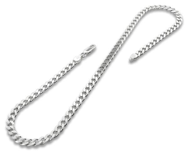 Sterling Silver Italian Chain - Flat Curb 8mm