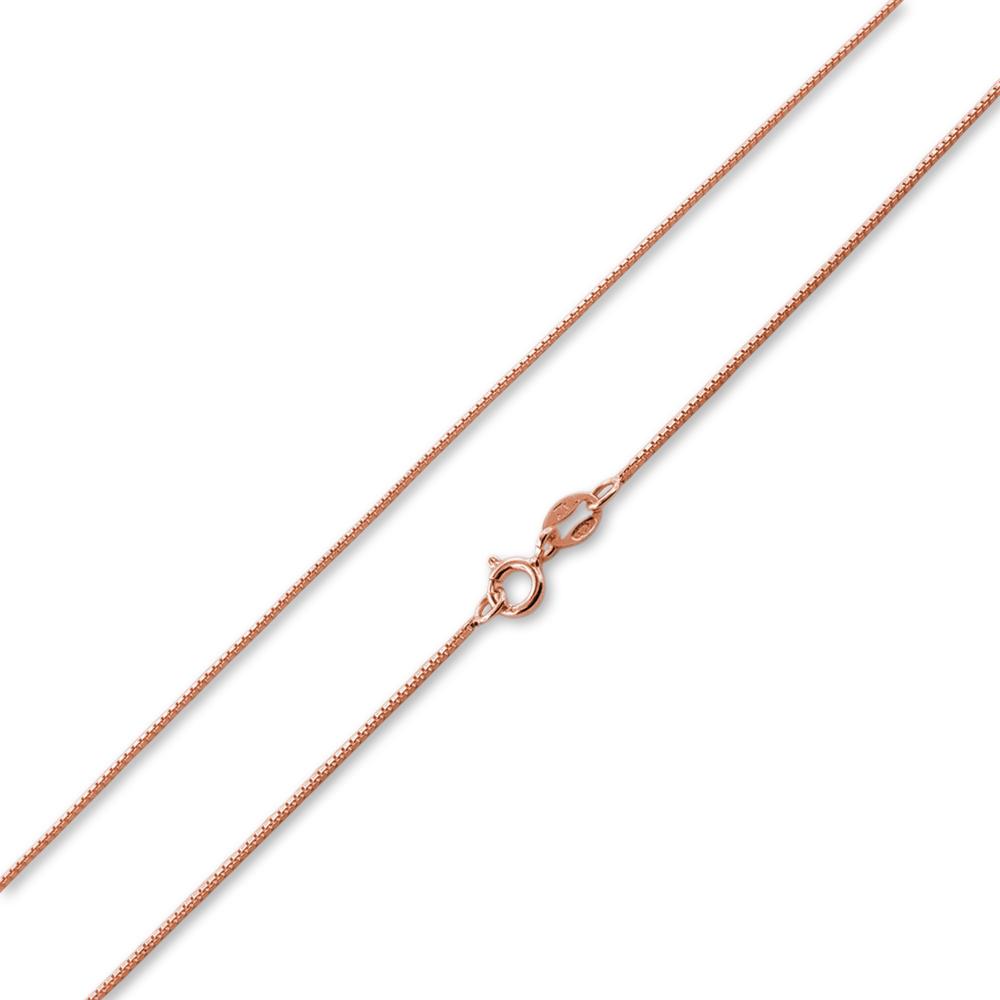 Sterling Silver 14K Rose Gold Plated Box Chain