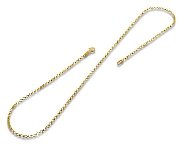 Sterling Silver 14K Gold Plated Rollo Chain