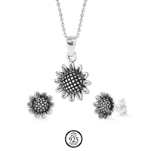 Sterling Silver Classic Sunflowers Set