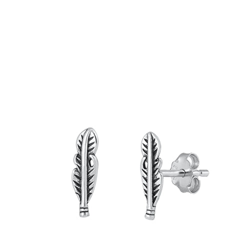 Sterling Silver Mini Feathers Earrings