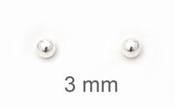 Sterling Silver 3mm Balls Stud Earrings