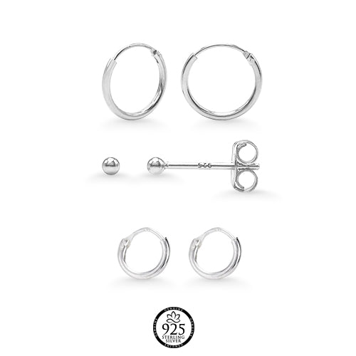Sterling Silver E Silver Basic Mini Earrings Package