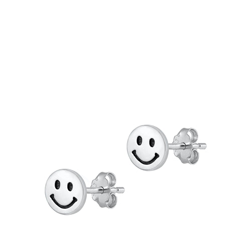 Sterling Silver Happy Face Earrings