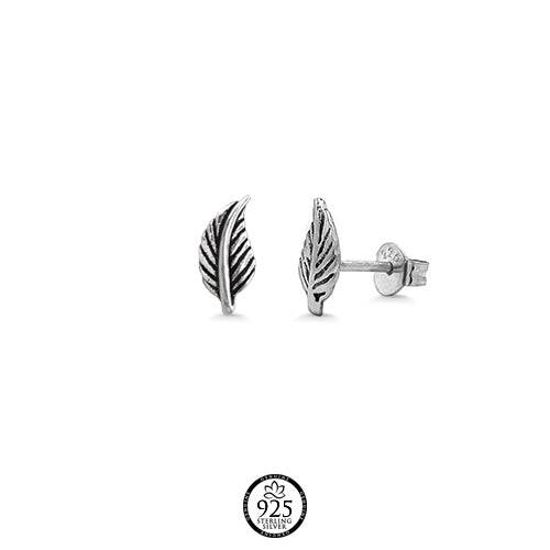 Sterling Silver Leaf Stud Earring