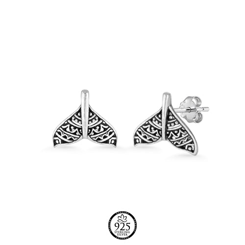 Sterling Silver Mermaid Tail Earrings