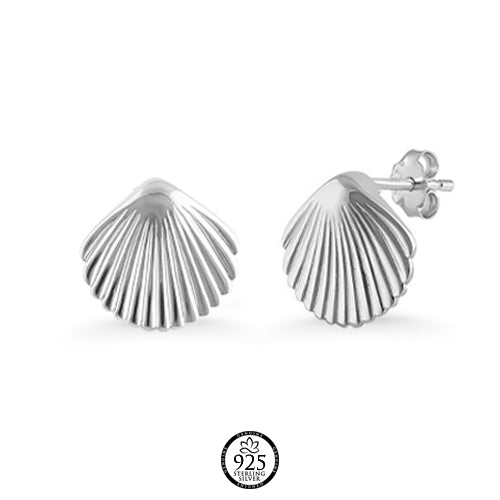 Sterling Silver Mermaid Shell Earrings