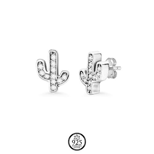 Sterling Silver Wild West Cactus Earrings