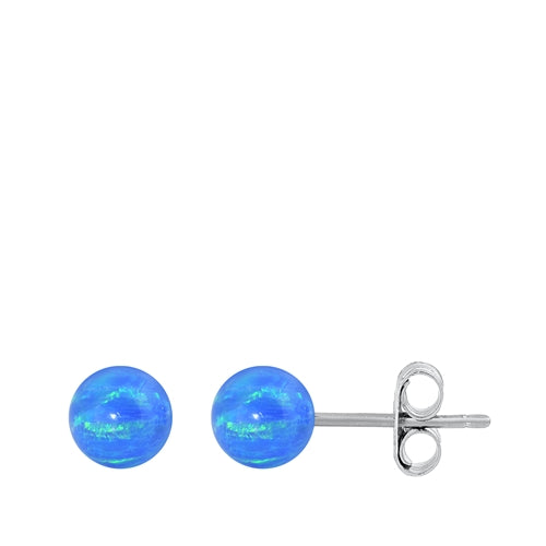 Sterling Silver Blue Opal Mini Balls Earrings