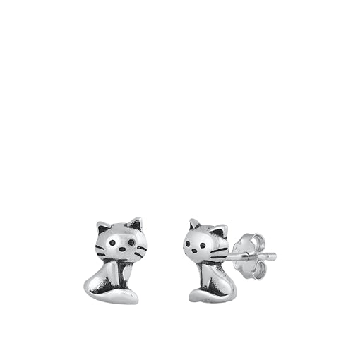 Sterling Silver Sweet Cat Earrings