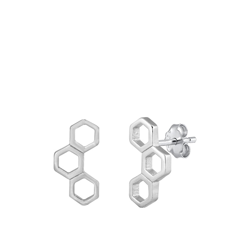 Sterling Silver Honeycomb Earrings
