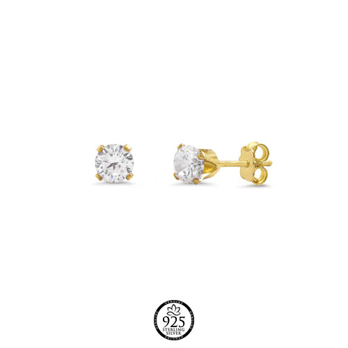 Gold Filled 4mm Crystal Stud Earrings