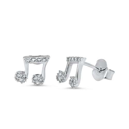 Sterling Silver Music Note Earring