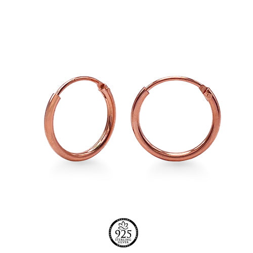 Sterling Silver 18K Rose Gold Plated Small Hoops