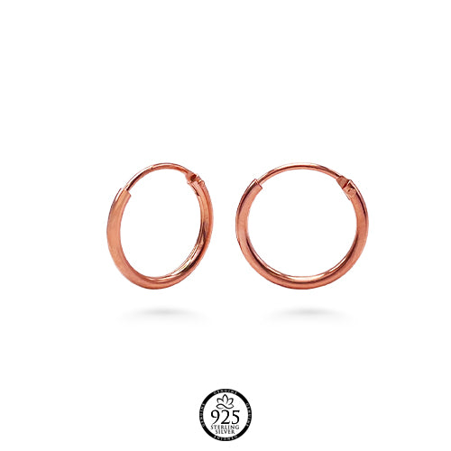 Sterling Silver 18K Rose Gold Plated Small Hoops