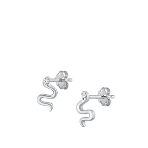 Sterling Silver Crystal Snakes Earrings