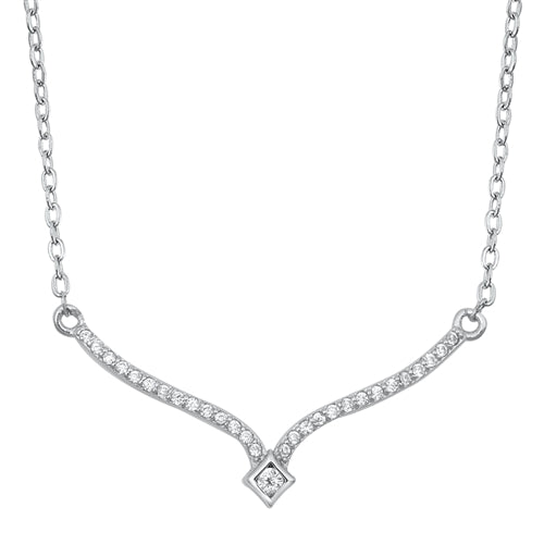 Sterling Silver Elegant Crystals Necklace
