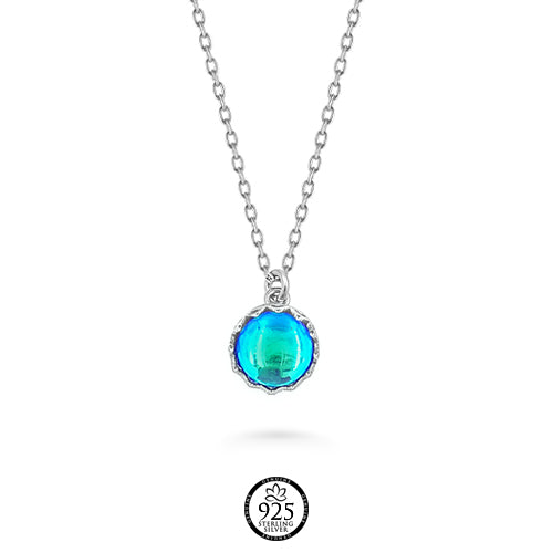 Sterling Silver Princess Aurora Borealis Stone Necklace