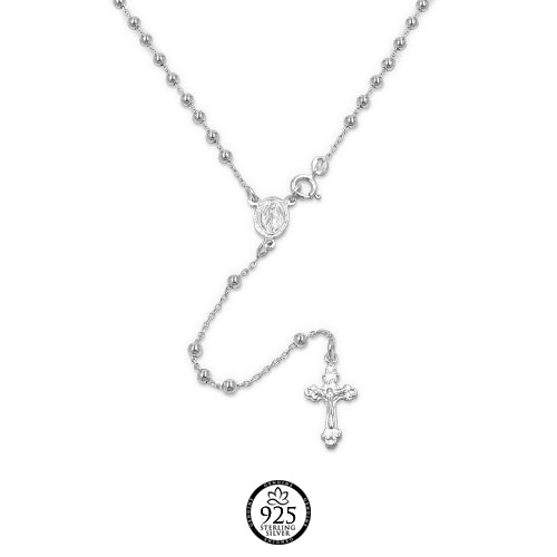 Sterling Silver Perfect Rosary Necklace