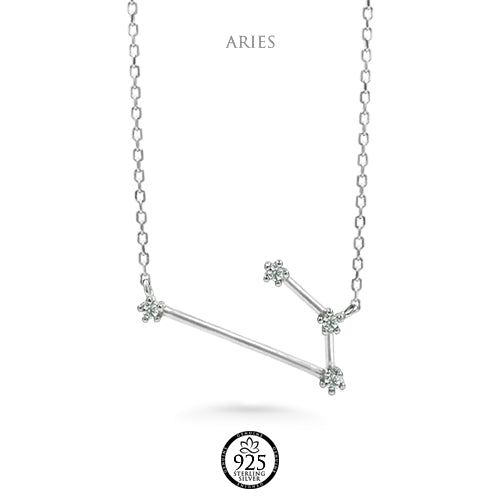 Sterling Silver Aries Constellation Necklace