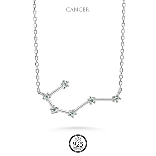 Sterling Silver Cancer Constellation Necklace