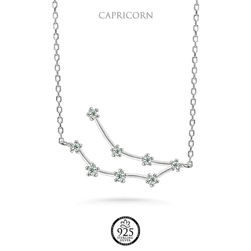 Sterling Silver Capricorn Constellation Necklace