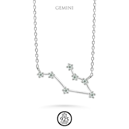 Sterling Silver Gemini Constellation Necklace