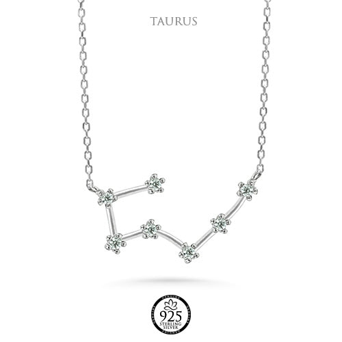 Sterling Silver Taurus Constellation Necklace
