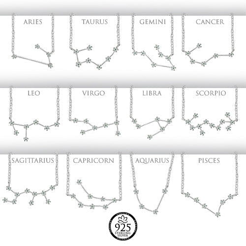 Sterling Silver Virgo Constellation Necklace