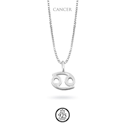 Sterling Silver Cancer Zodiac Sign Necklace